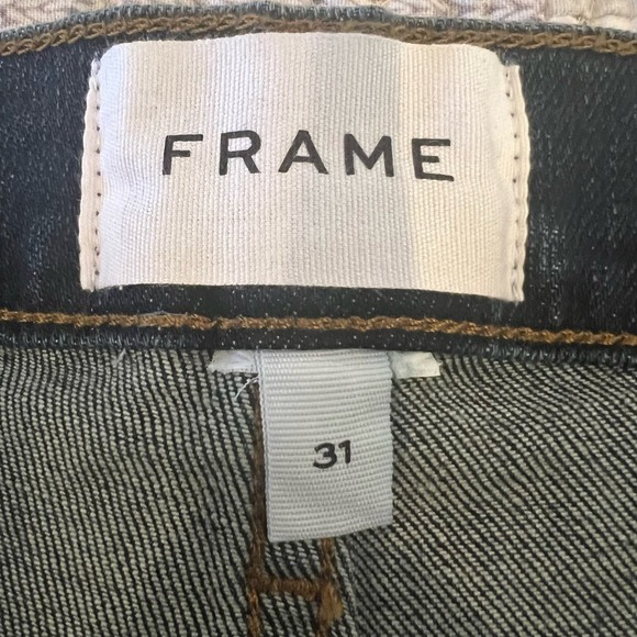 FRAME LE CUTOFF DISTRESSED DARK WASH DENIM SHORTS NWT WOMEN'S SIZE 31 - Picture 10 of 14